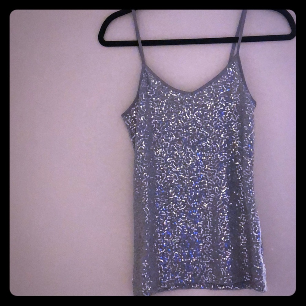 Silver sequin top from Express